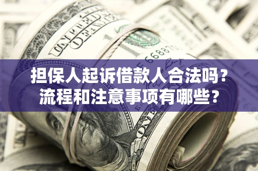 武汉担保人起诉借款人合法吗？流程和注意事项有哪些？