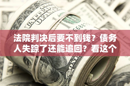 武汉法院判决后要不到钱？债务人失踪了还能追回？看这个方法！