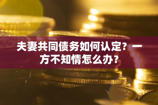 武汉夫妻共同债务如何认定？一方不知情怎么办？