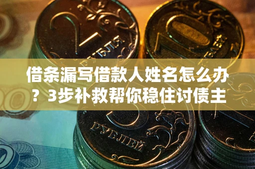 武汉借条漏写借款人姓名怎么办？3步补救帮你稳住讨债主动权